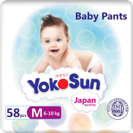 Подгузники-трусики детские «YokoSun» размер M, 6-10 кг, 58 шт
