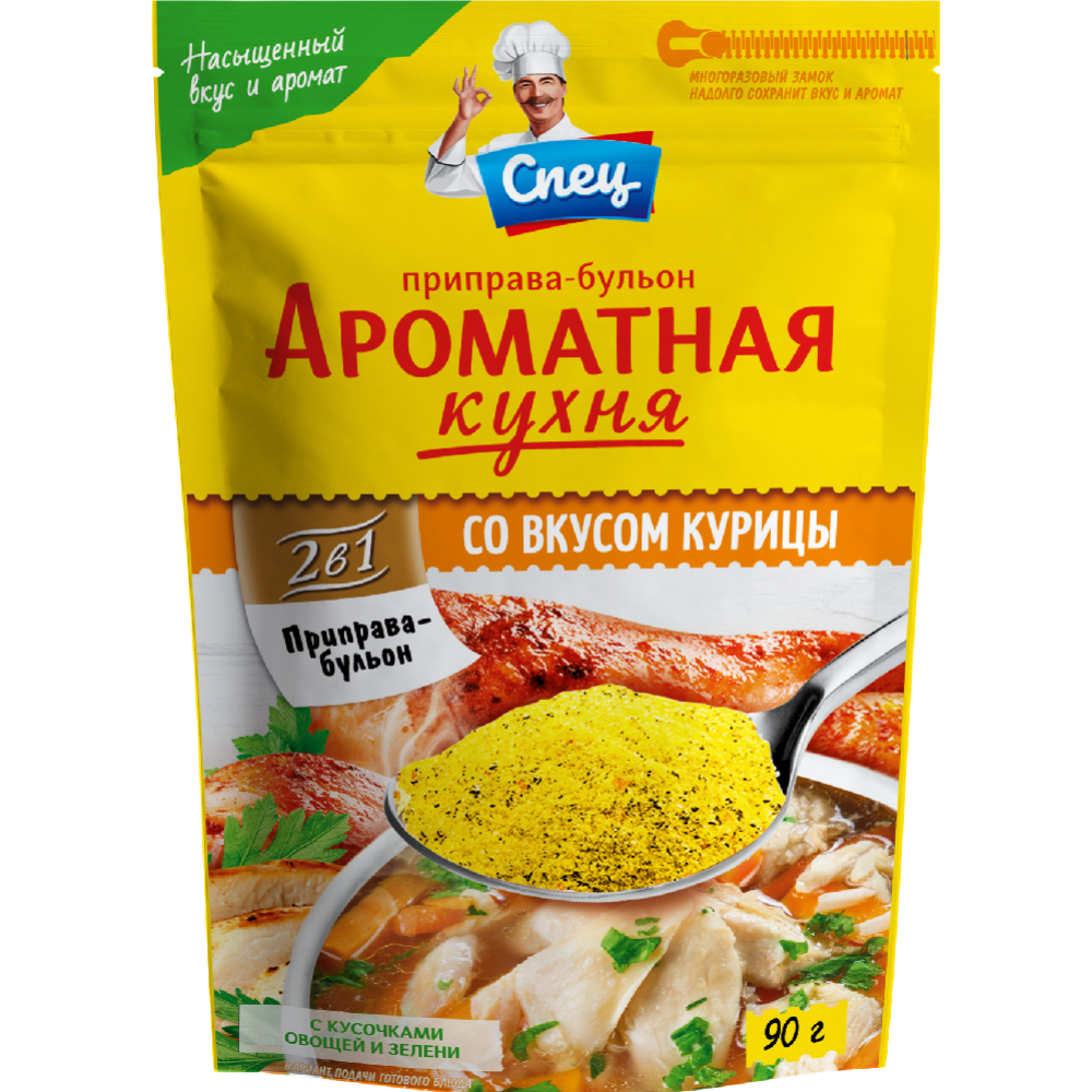 Картинка товара Бульон-приправа «Ароматная кухня» со вкусом курицы, 90 г