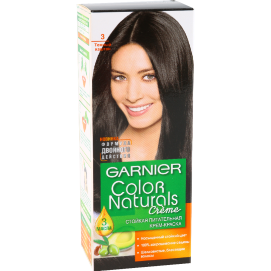 Крем-краска для волос «Garnier Color Naturals» темный каштан 3.