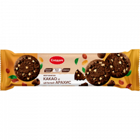 Пе­че­нье «С­ло­ды­ч» Dark Choco, какао и арахис, 145 г