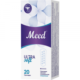 Еже­днев­ные уль­тра­тон­кие про­клад­ки усе­чен­ной формы «Meed» Ultra Soft, 20 шт