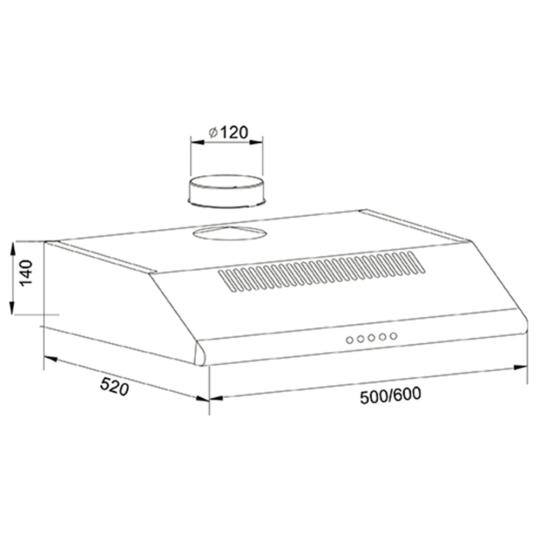 Вытяжка кухонная «Making Oasis Everywhere» UP-60W (F)