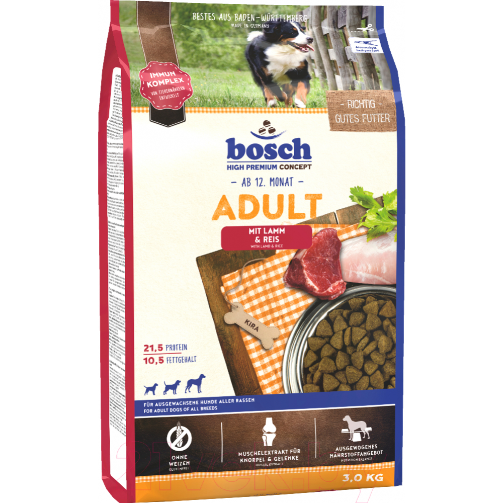 Корм для собак «Bosch Petfood» Adult Lamb&Rice, 3 кг
