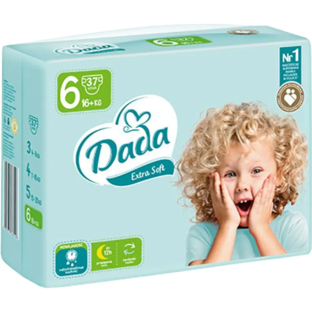 Подгузники детские «DADA» Extra Soft, размер XL 6, 16+ кг, 37 шт