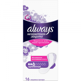 Про­клад­ки жен­ские  еже­днев­ные «Always» удли­нен­ные, 16 шт