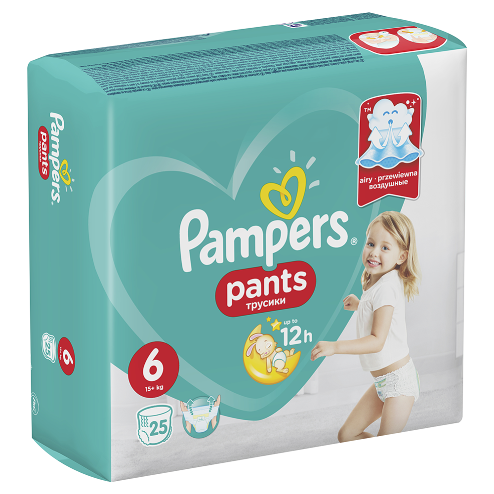 Подгузники-трусики детские «Pampers» Pants, размер 6, 15+ кг, 25 шт