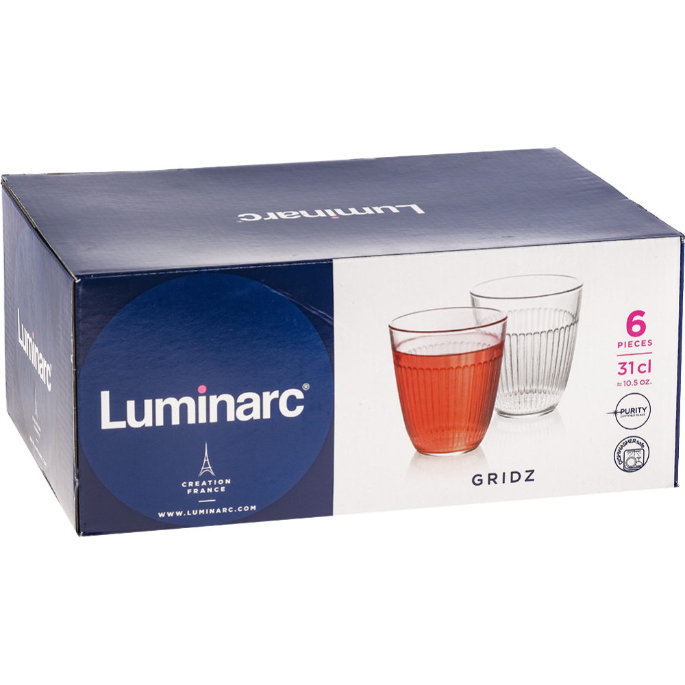 Набор стаканов «Luminarc» Neo Grids, 310 мл, 6 шт, арт. V2288