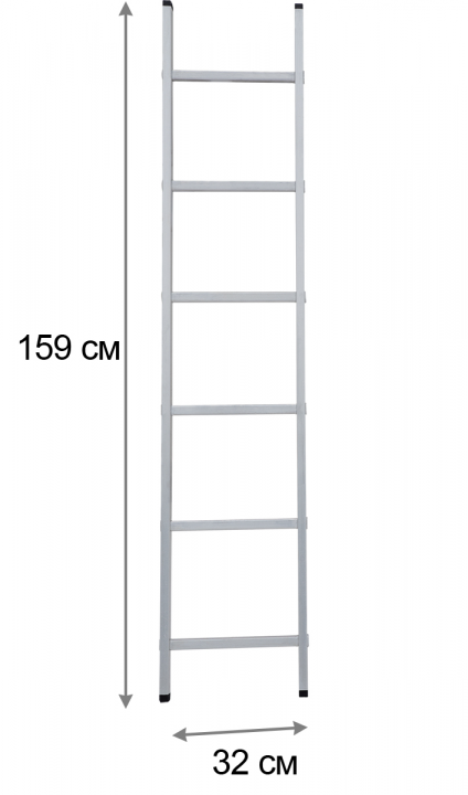 Лестница Новая высота, алюминиевая, односекционная, 6 ступеней, NV121