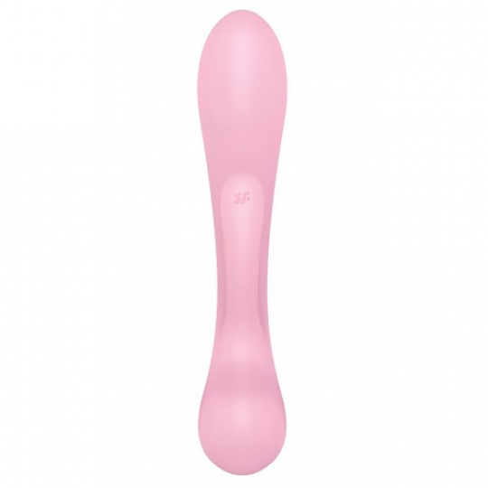 Двусторонний вибратор с клиторальным стимулятором Satisfyer Triple Oh Pink