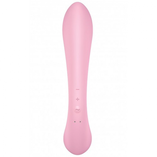 Двусторонний вибратор с клиторальным стимулятором Satisfyer Triple Oh Pink