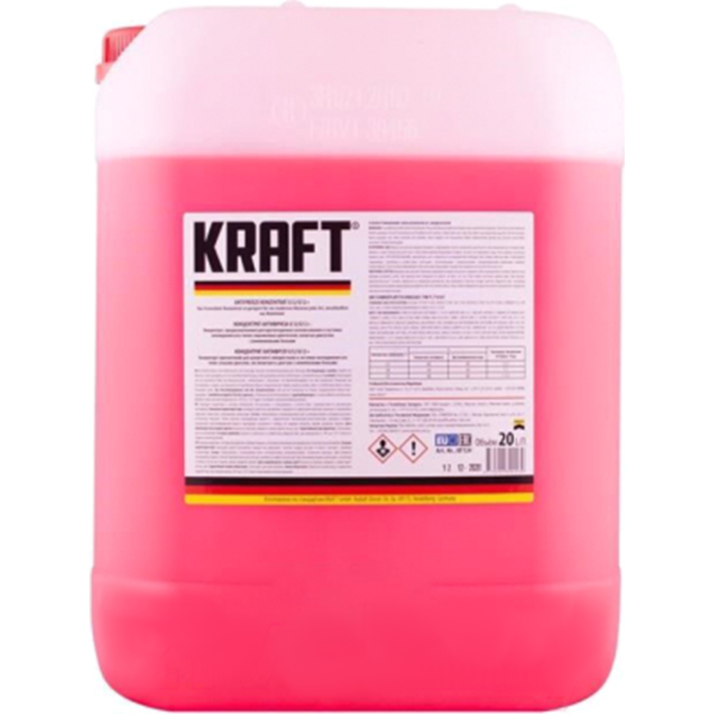 Антифриз «Kraft» концентрат, G12/G12+, KF124, красный, 20 л