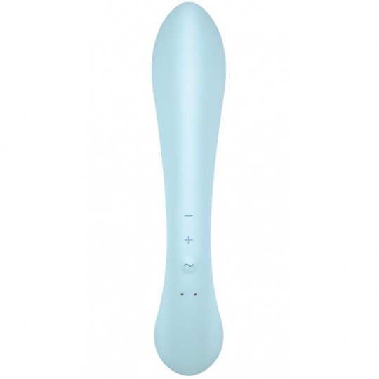 Двусторонний вибратор с клиторальным стимулятором Satisfyer Triple Oh Blue