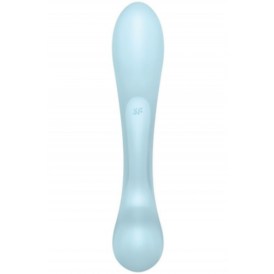 Двусторонний вибратор с клиторальным стимулятором Satisfyer Triple Oh Blue