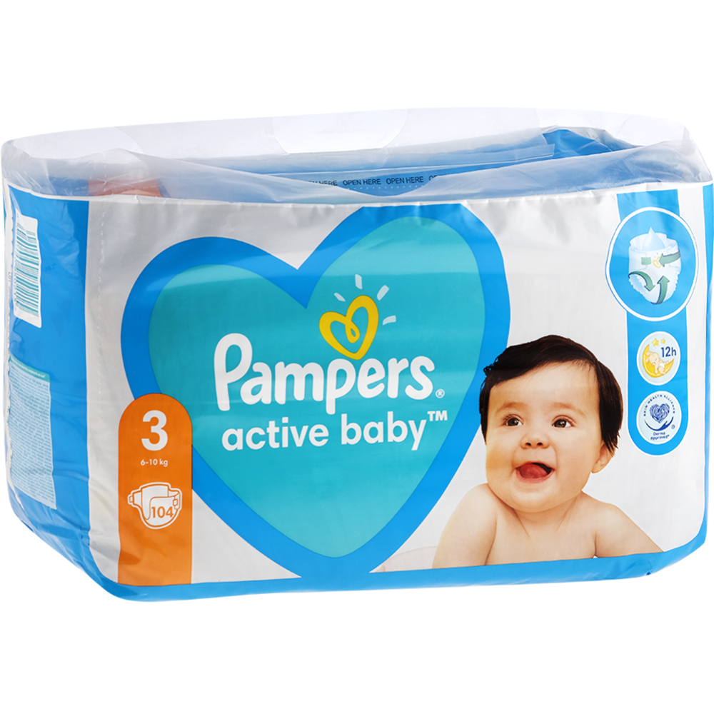 Подгузники детские «Pampers» Active Baby, Размер 3, 6-10 кг, 104 шт