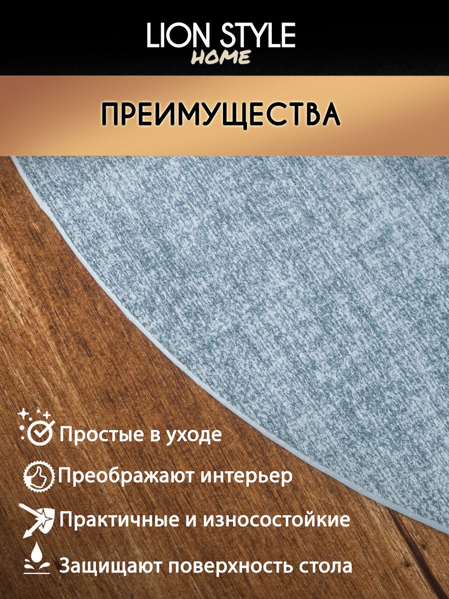 Набор плейсматы, сервировочные салфетки на стол круглые экокожа 4 шт