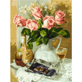 Кар­ти­на по но­ме­рам «Бе­ло­снеж­ка» Розы и шо­ко­лад, 283-AS, 30х40 см