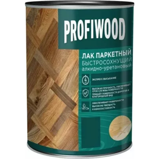 Лак «Profiwood» быстросохнущий, алкидно-уретановый, глянцевый, 2.6 л