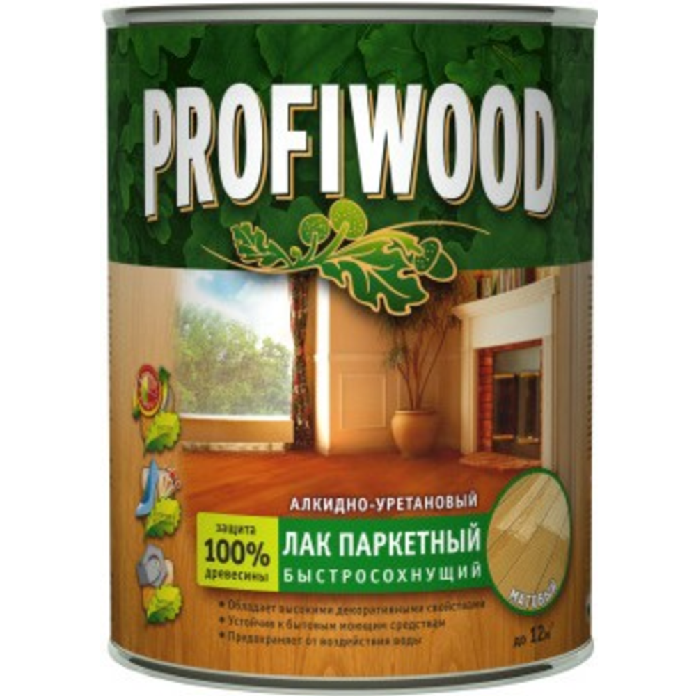Лак «Profiwood» быстросохнущий, алкидно-уретановый, матовый, 2.6 л