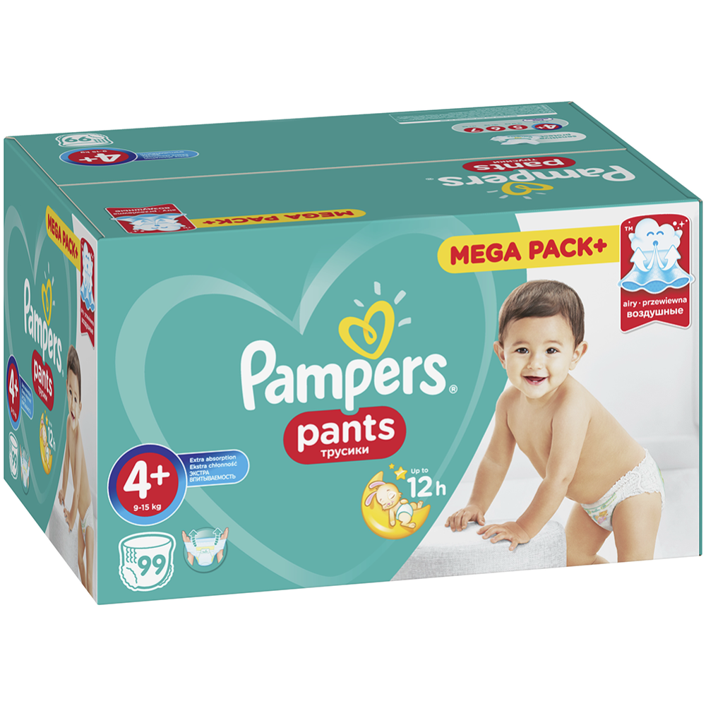 Подгузники-трусики детские «Pampers» Pants, размер 4, 9-15 кг, 99 шт