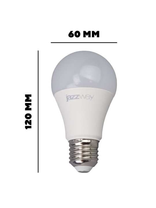 Лампа светодиодная PLED-LX A60 15w E27 5000K Jazzway 10шт .5028395(10)