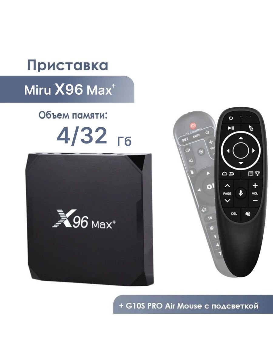 Мощная Смарт-приставка MIRU X96 Max + 4/32 + голосовой пульт