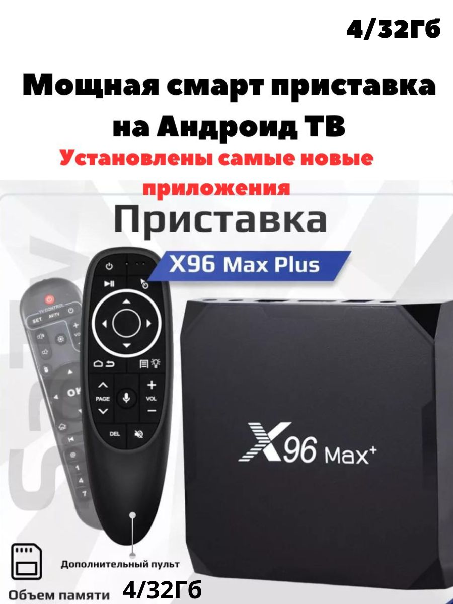 Мощная Смарт-приставка MIRU X96 Max + 4/32 + голосовой пульт