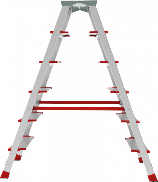 Стремянка ПРОФИ, 3 года гарантии, 2x6 широких ступеней 130 мм, площадка 260 мм, NV3127, Новая высота, 3127206