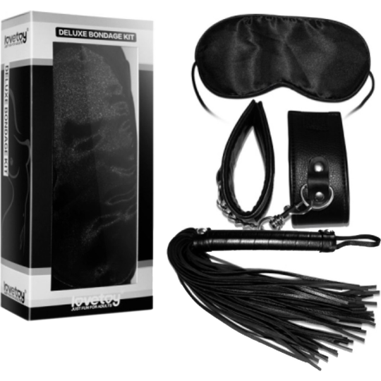 Набор для эротических игр «LoveToy» Deluxe Bondage Kit, SM1004Black, 3 предмета