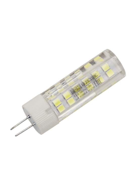 Лампа светодиодная G4-5 Вт-AC/DC 12 В-6500 К, SMD, 16x57 мм TDM 10шт SQ0340-0215 (10)