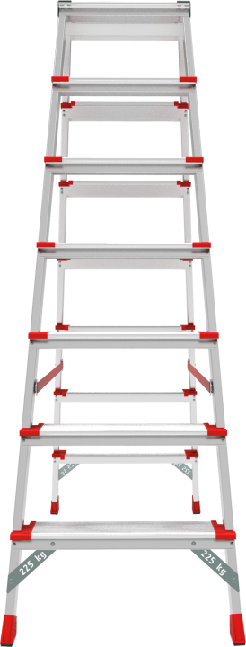 Стремянка ПРОФИ, 3 года гарантии, 2x7 широких ступеней 130 мм, площадка 260 мм, NV3127, Новая высота