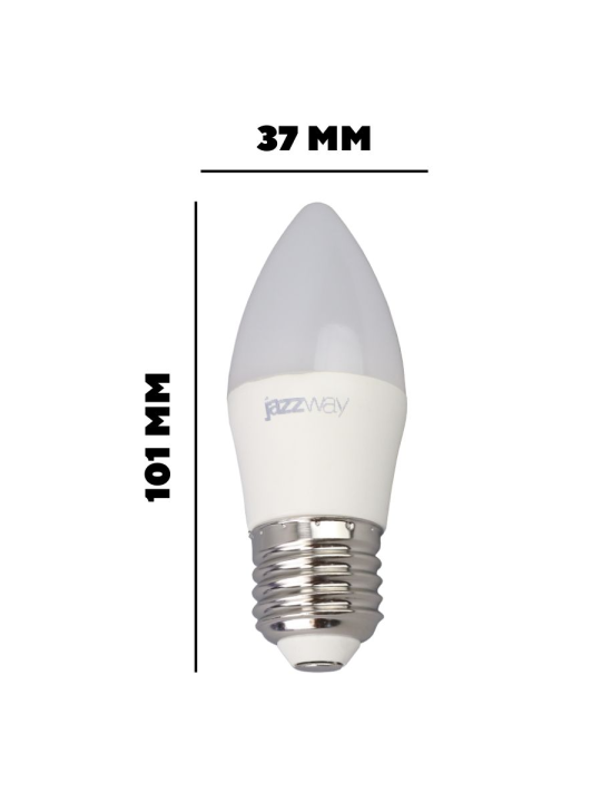 Лампа светодиодная PLED-LX C37 8w E27 4000K  Jazzway 10 шт .5025288(10)