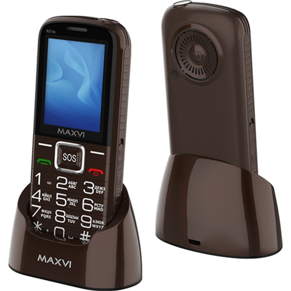 Мобильный телефон «Maxvi» B 21ds + ЗУ WC-111, Brown
