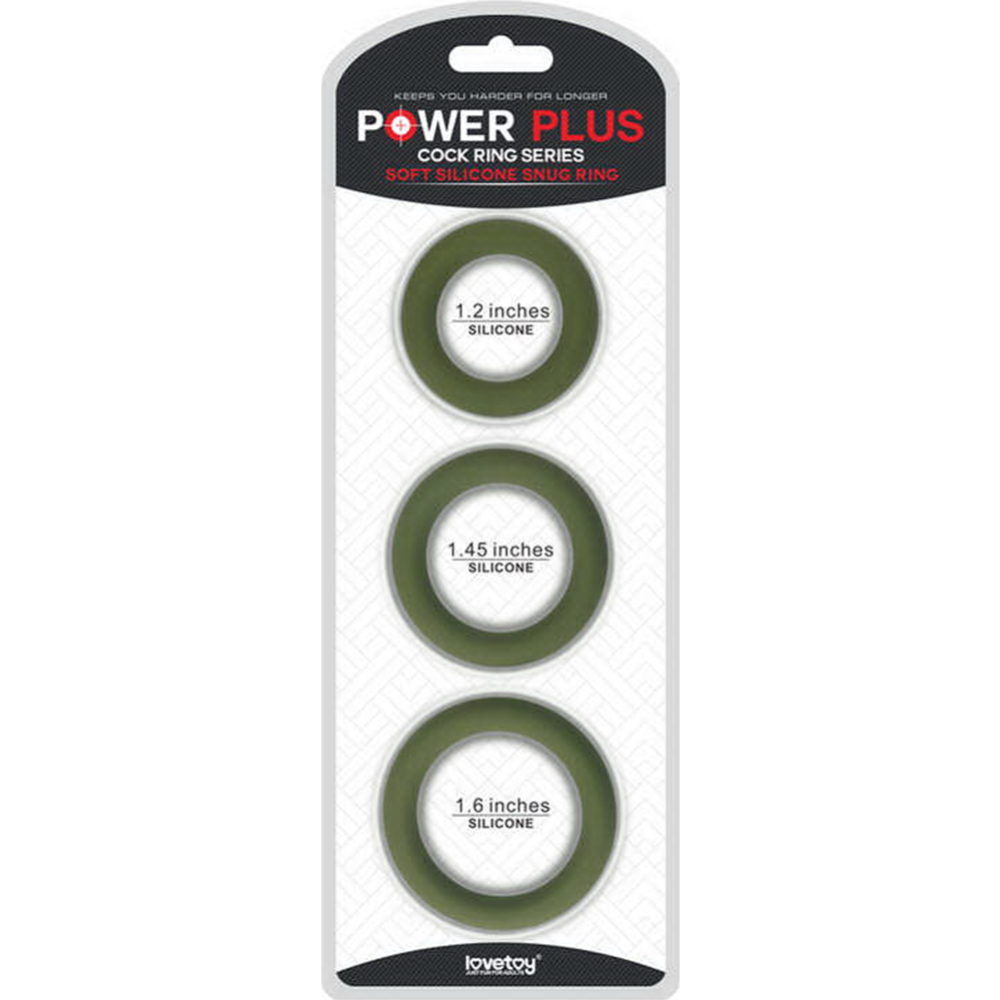 Набор эрекционных колец «LoveToy» Power Plus Soft Silicone Snug Ring, LV443001 Black, 3 предмета