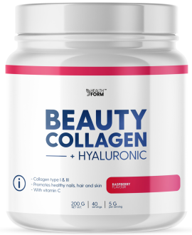 Коллаген Health Form COLLAGEN BEAUTY + HYALURONIC 200 г Малина