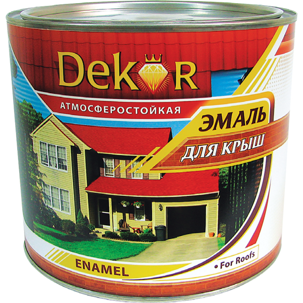 Эмаль «Dekor» для крыш, алкидная, вишневый, 1.9 кг