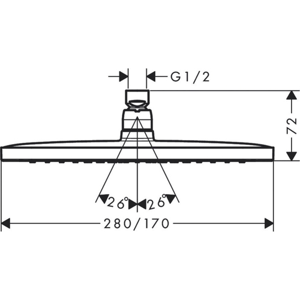 Верхний душ «Hansgrohe» Croma E 280, 26257000