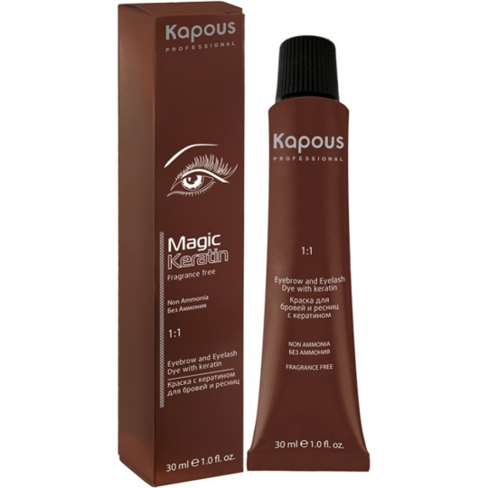 Краска для бровей и ресниц «Kapous» Magic Keratin, черный, 603, 30 мл