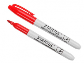 Маркер промышл. ( 12 шт ) перманентный фетровый красный STARTUL PROFI (ST4350-03) (толщ. линии 1.5 мм) (ST4350-03)