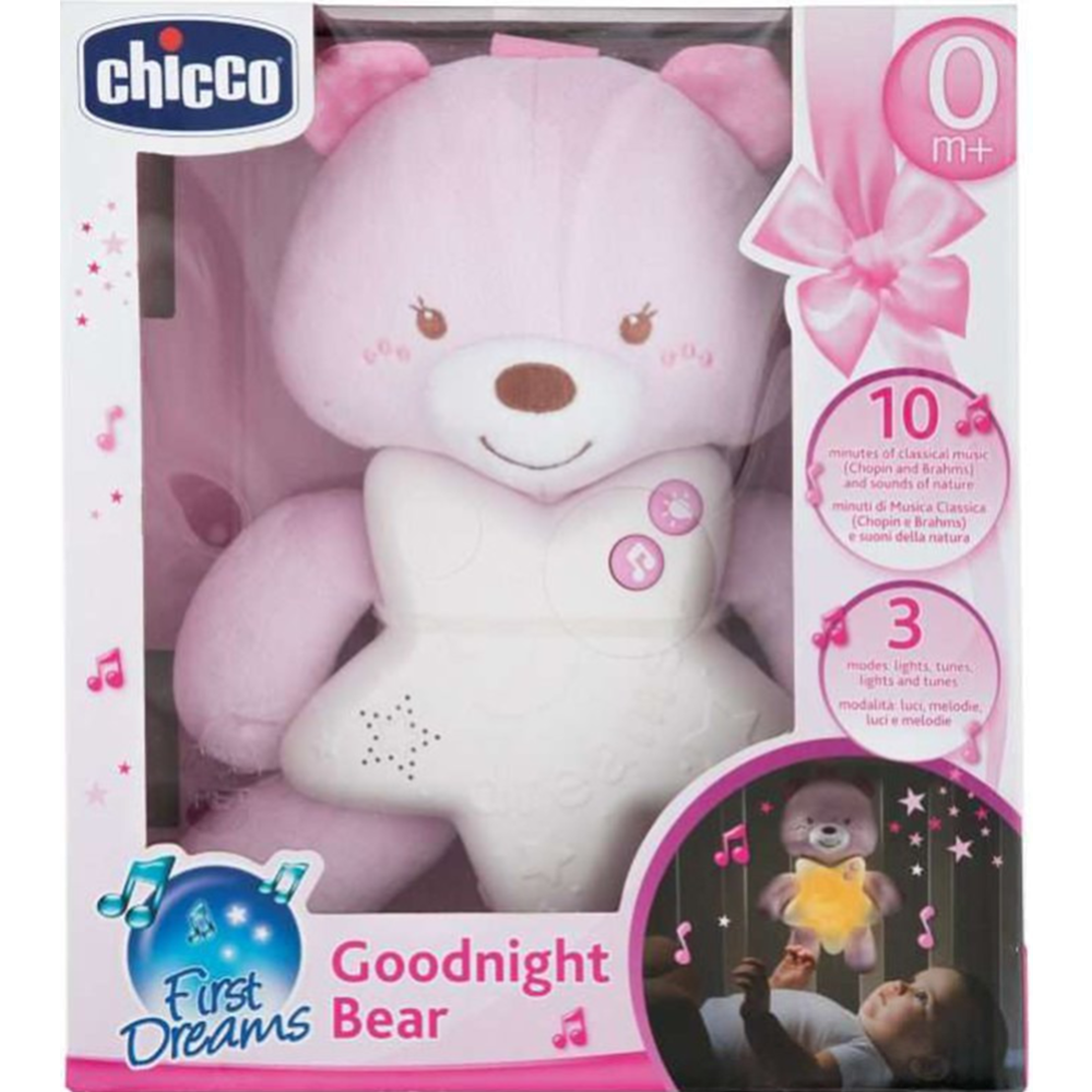 Подвеска «Chicco» Медвежонок, музыкальная, 9156100000, розовый