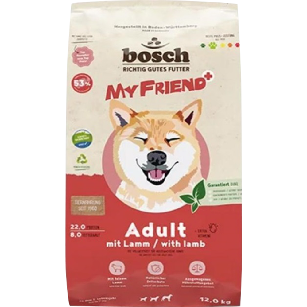 Корм для собак «Bosch Petfood» Май Френд+, Эдалт, с ягненком, 12 кг