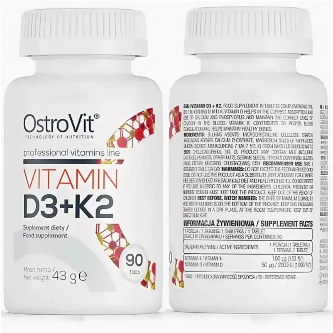 OSTROVIT VITAMIN D3  2000 & K2  (90 кап)