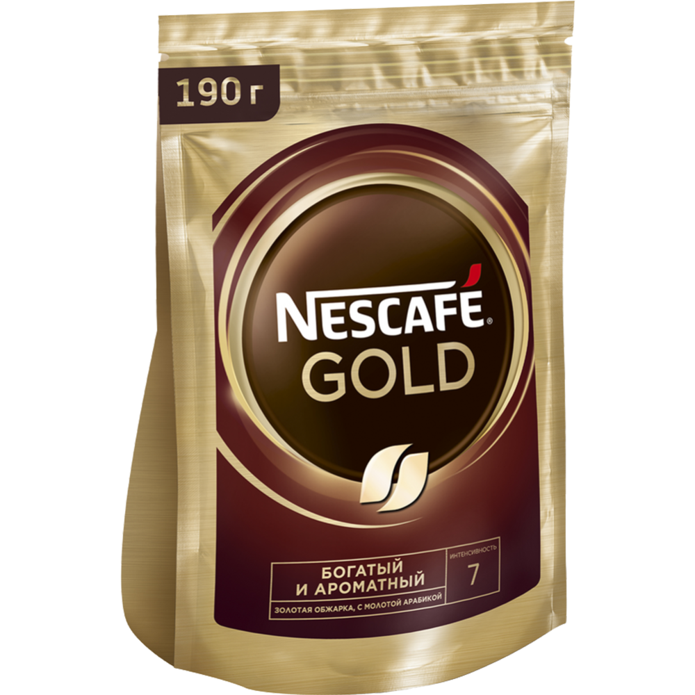 Кофе растворимый «Nescafe» Gold, с добавлением молотого, 190 г #1