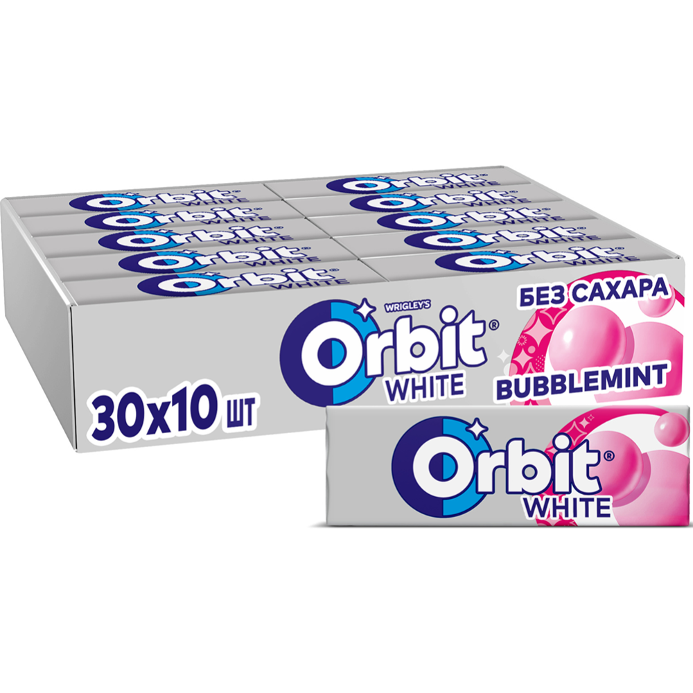 Жевательная резинка «Orbit» White, bubblemint, 14 г #1