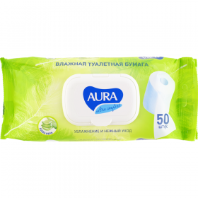 Влаж­ная туа­лет­ная бумага «Aura» Ultra comfort, 50 шт