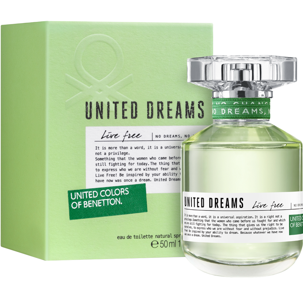 Туалетная вода женская «Benetton» United Dreams Live Free, 50 мл