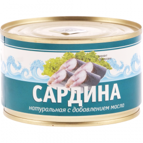 Кон­сер­вы рыбные сар­ди­на иваси с до­бав­ле­ни­ем масла, 250 г