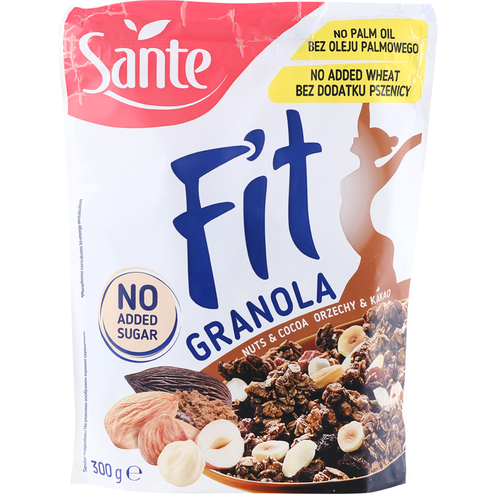Гра­но­ла «Sante» Fit, с оре­ха­ми и какао, 300 г