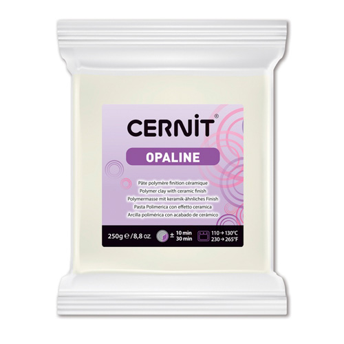 Полимерная глина CERNIT OPALINE 010 белый с эффектом восковой полупрозрачности (50% opacity) 250 гр.