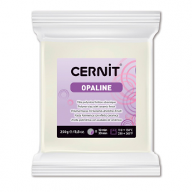Полимерная глина CERNIT OPALINE 010 белый с эффектом восковой полупрозрачности (50% opacity) 250 гр.
