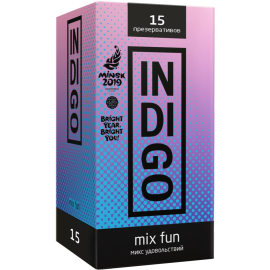 Презервативы «Indigo» Mix Fun №15 микс удовольствий, 7+8 шт